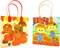 TINYMILLS Thanksgiving Fall Harvest Party Favor Treat Bags Goodie Bags with Handles for Thanksgiving Fall Harvest Party Pack of 12